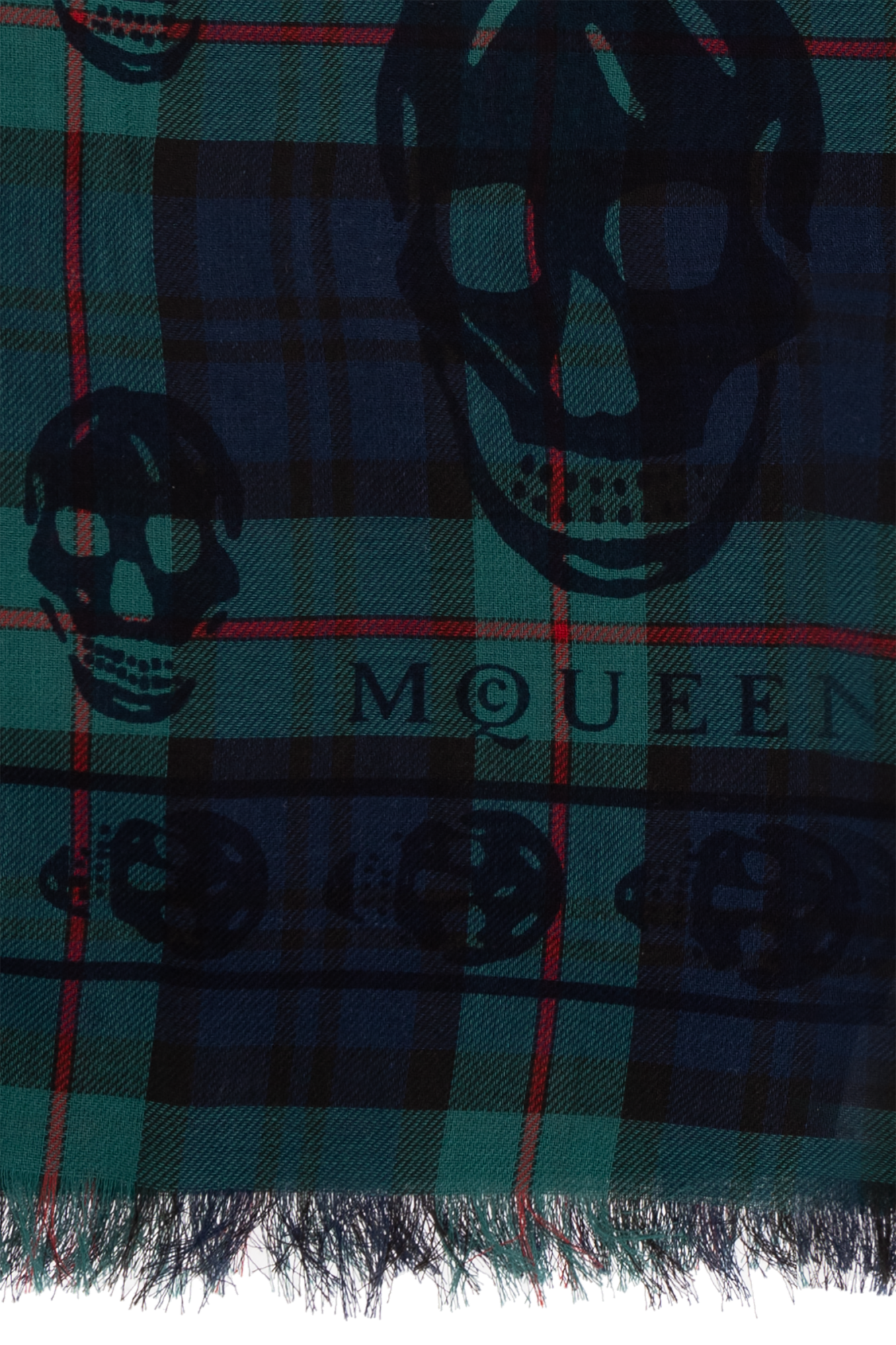 【a】Alexander McQueen スカル柄バンダナ NWT Alexander McQueen Skull Biker Modal Scarf Black/Ivory